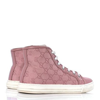 Gucci Monogram Womens High Top Sneakers 37.5 Pink Soft Pink 4 of 7