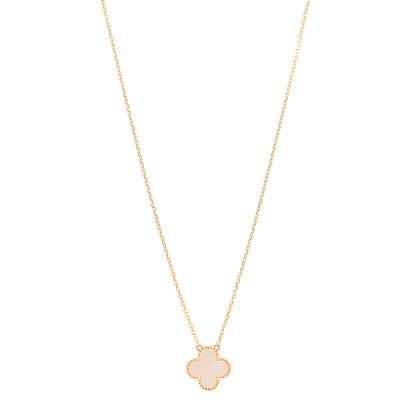 Van Cleef & Arpels 18K Yellow Gold Mother of Pearl Vintage Alhambra Pendant Necklace 1 of 5