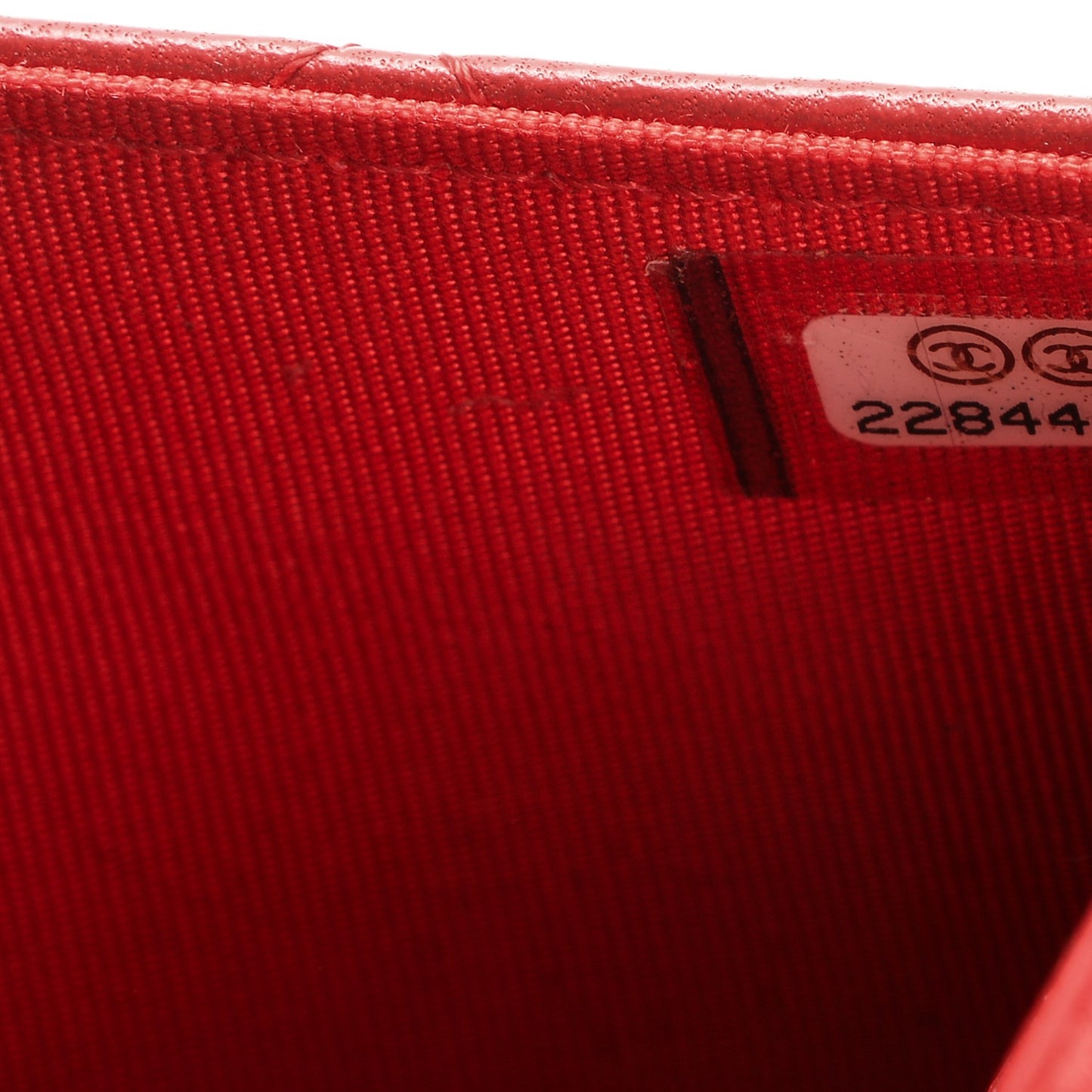 Lambskin Emoticon Wallet on Chain WOC Red