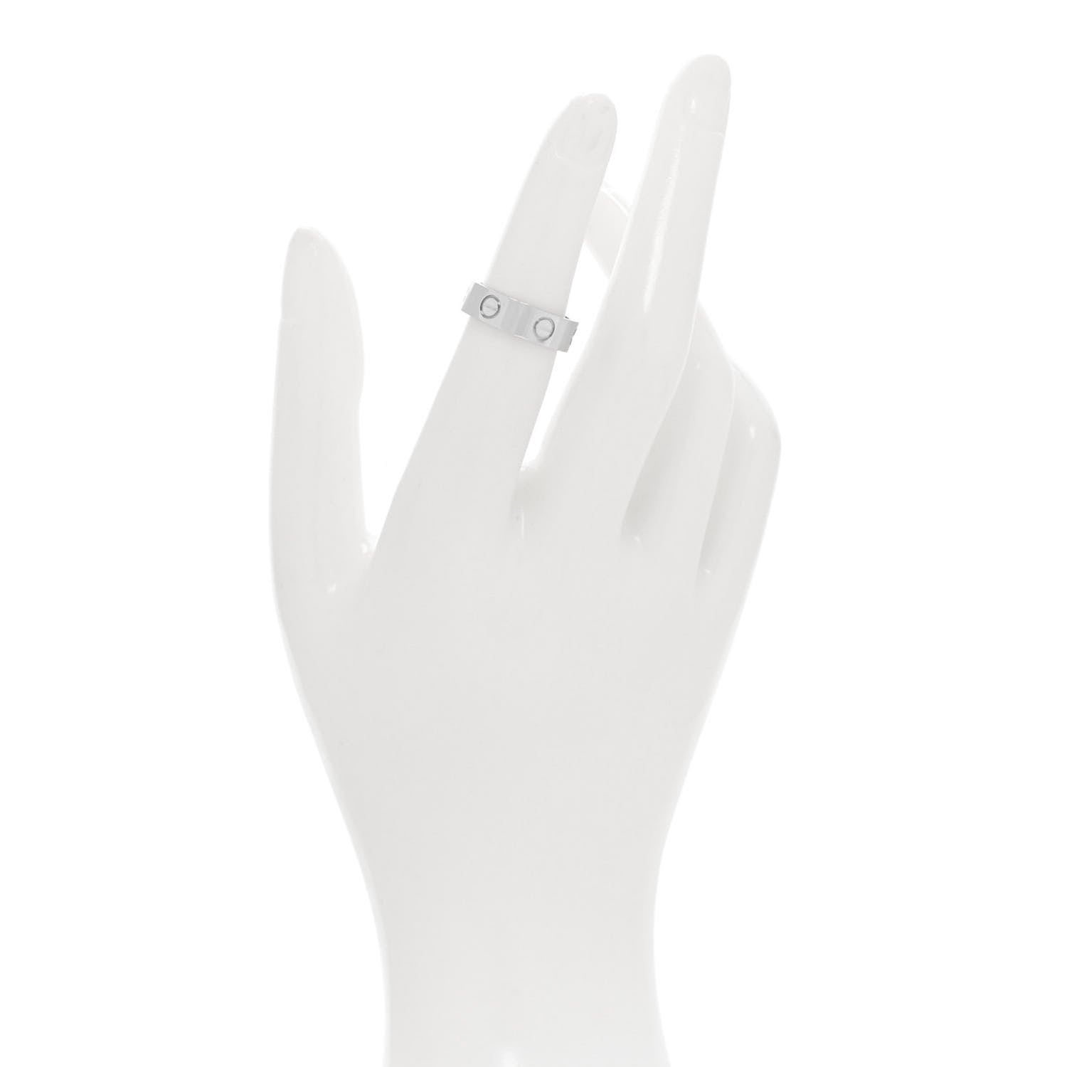 Cartier 18K White Gold 5.5mm LOVE Ring 51 5.75 2 of 4