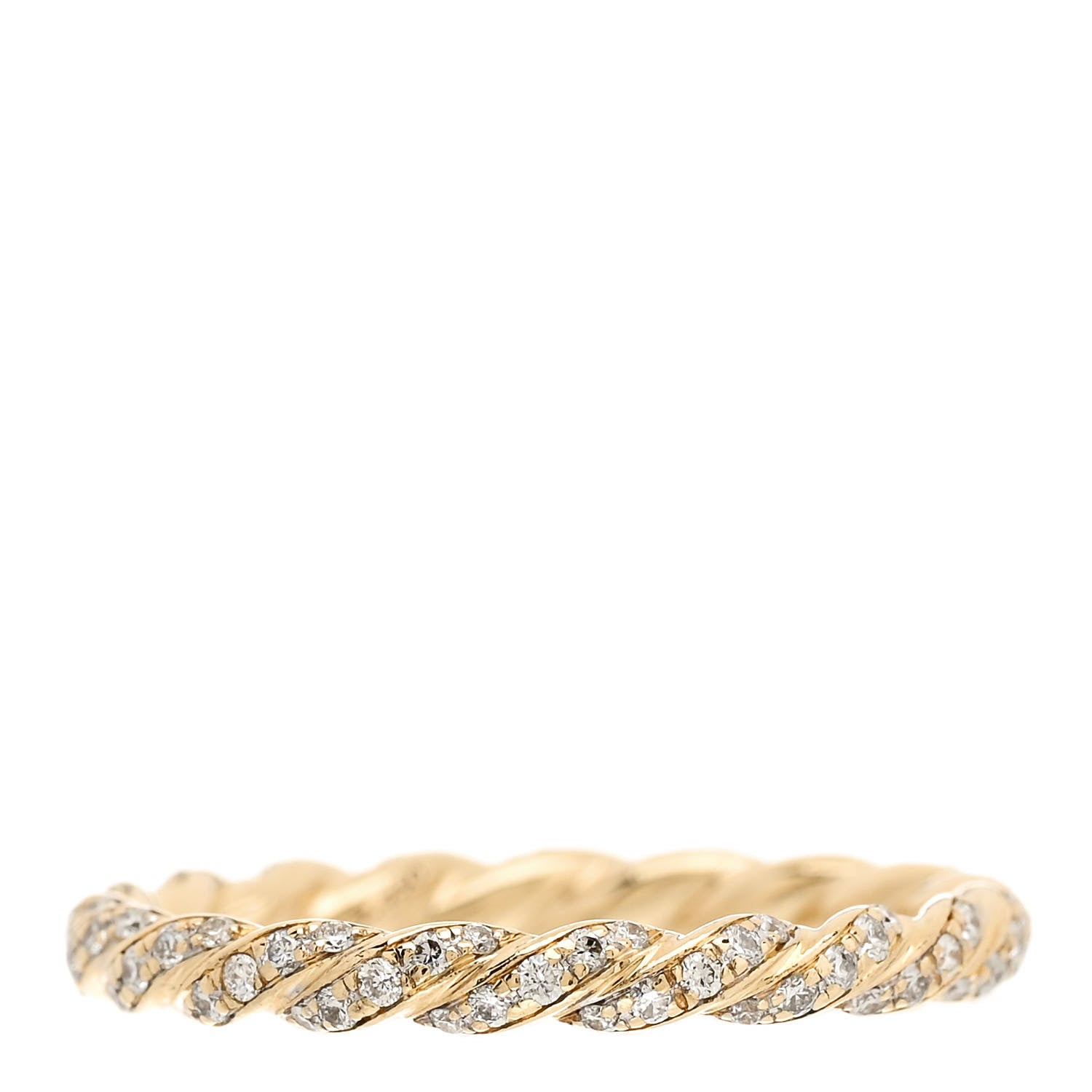 David Yurman 18K Yellow Gold Diamond Paveflex Ring 57 8 3 of 4