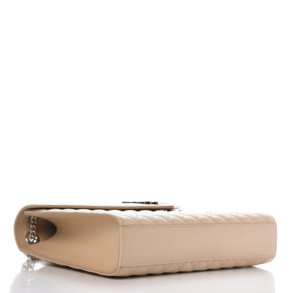 Saint Laurent Grain De Poudre Mixed Matelasse Large Triquilt Monogram Satchel Nude Powder 5 of 8