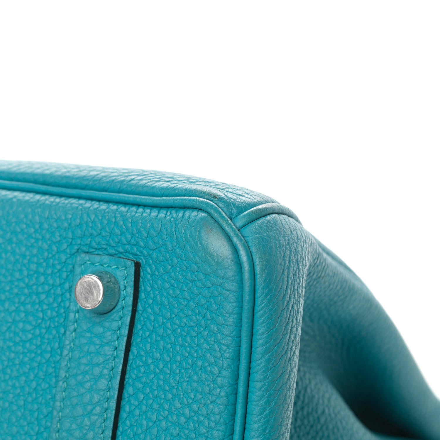 Hermes Taurillon Clemence Birkin 35 Turquoise 10 of 15