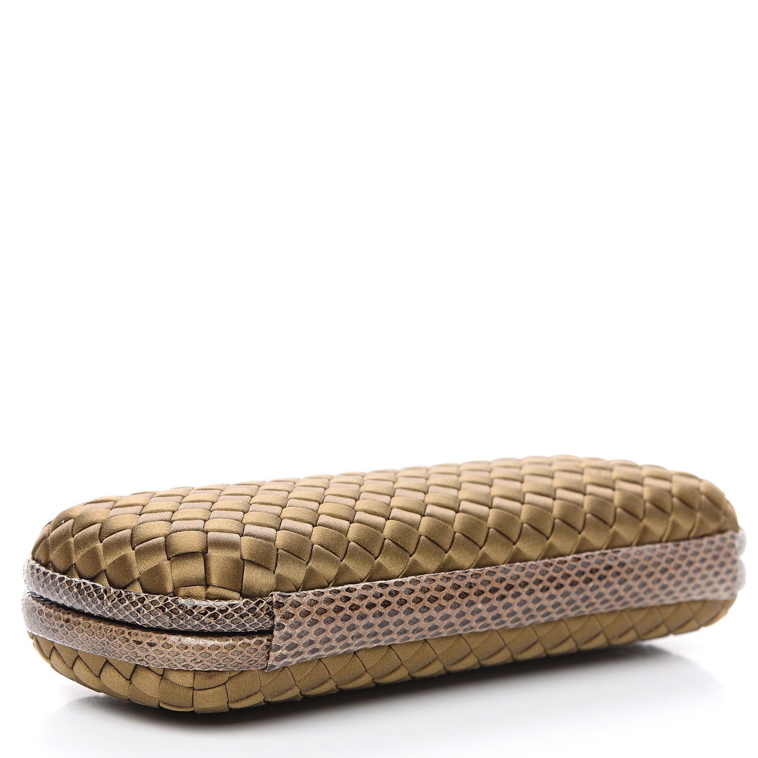 Bottega Veneta Satin Intreccio Impero Ayers Stretch Knot Clutch Light Brown 3 of 11