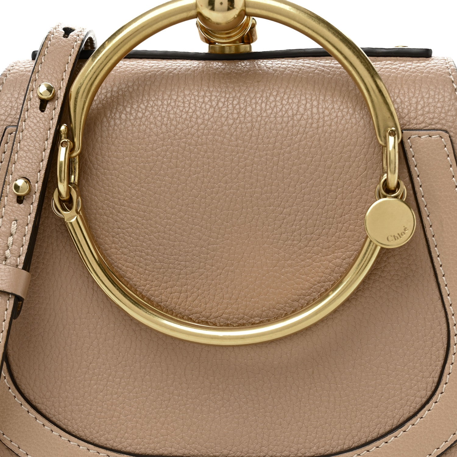 Chloe Calfskin Suede Small Nile Bracelet Bag Biscotti Beige 8 of 11