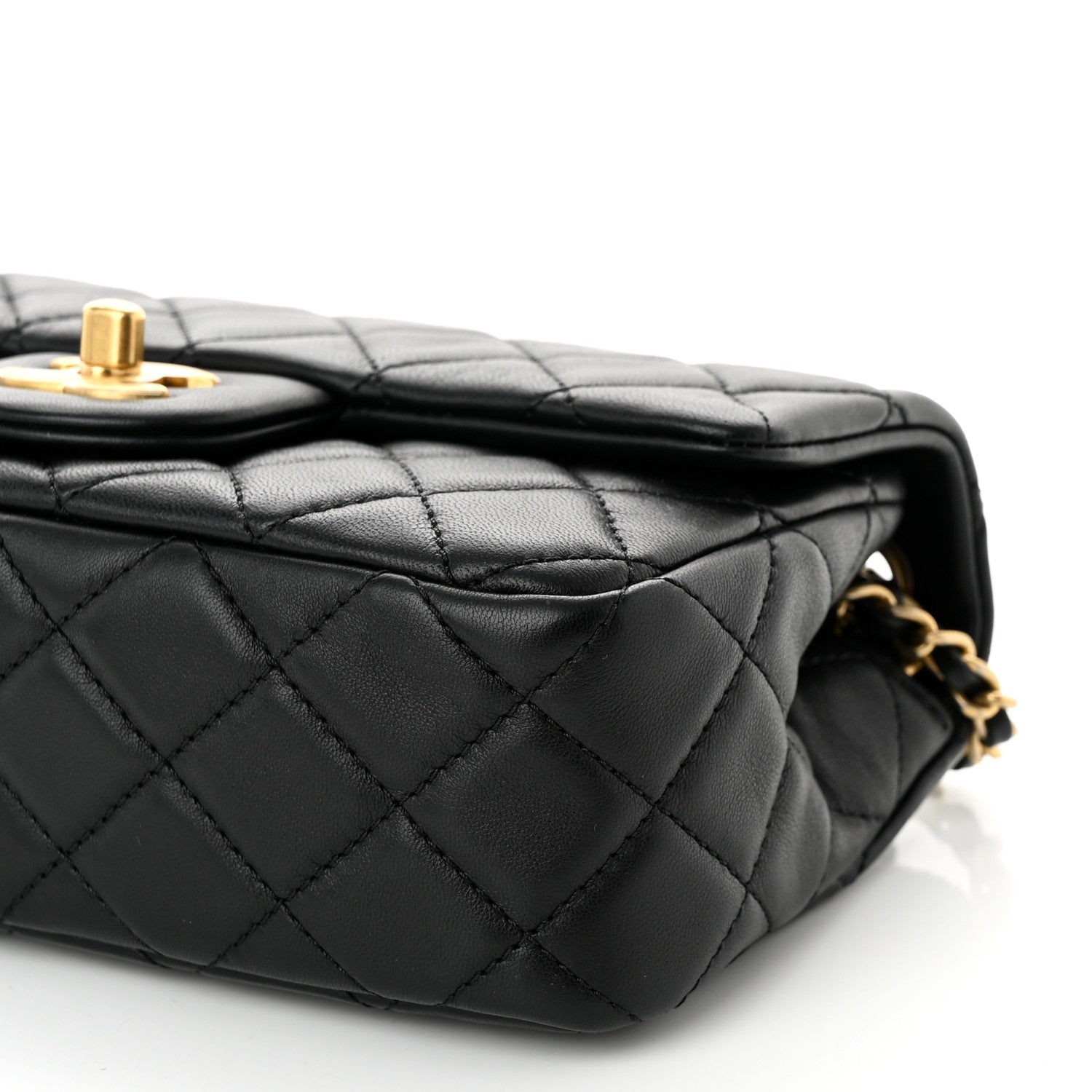 Chanel Lambskin Quilted Mini Rectangular Pearl Crush Flap Black 10 of 11