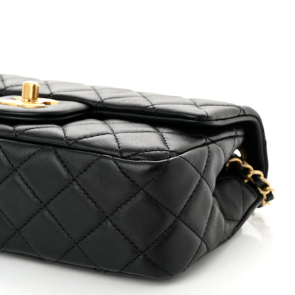 Chanel Lambskin Quilted Mini Rectangular Pearl Crush Flap Black 10 of 11