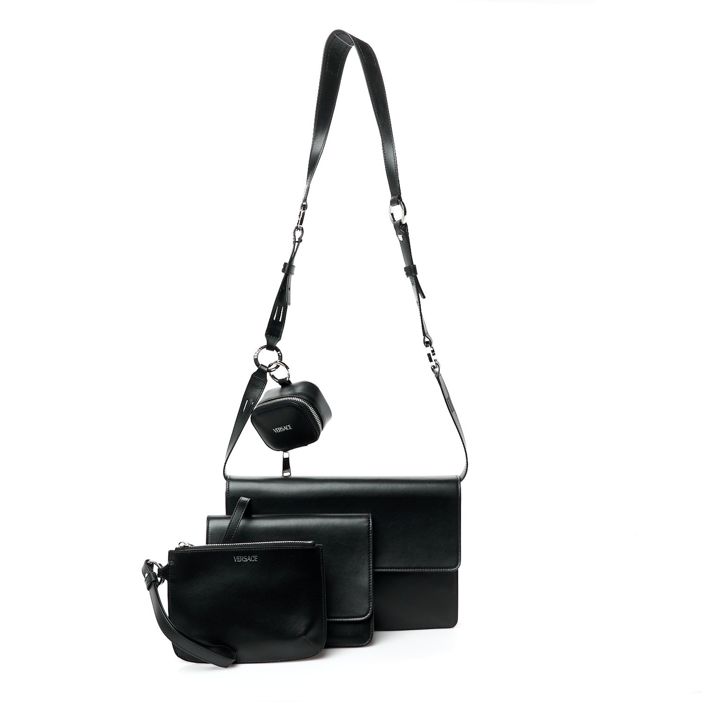 Calfskin Cargo Modular Messenger Bag Black