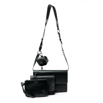 Versace Calfskin Cargo Modular Messenger Bag Black 3 of 22