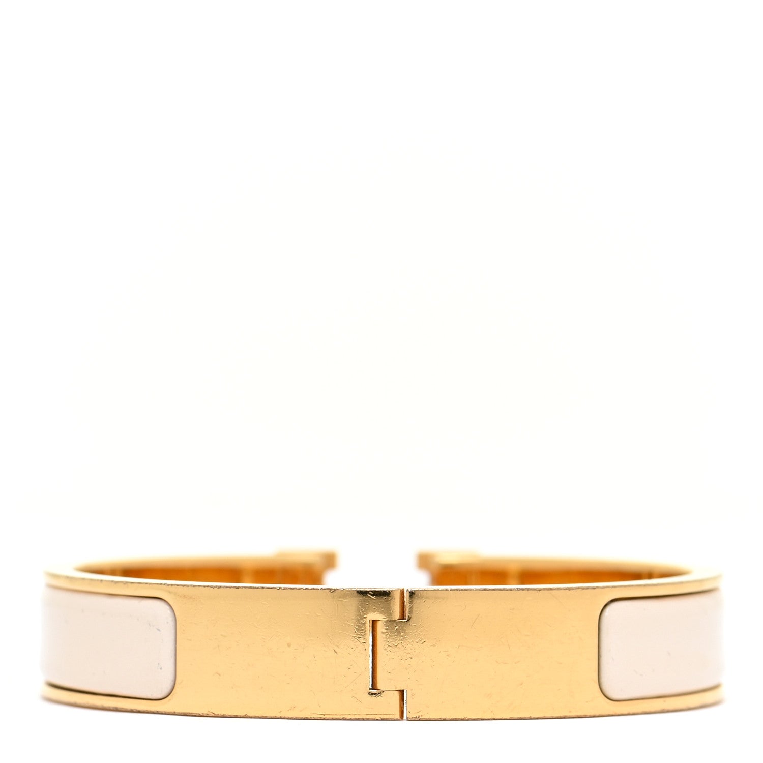 Hermes Enamel Narrow Clic Clac H Bracelet PM Creme 4 of 10