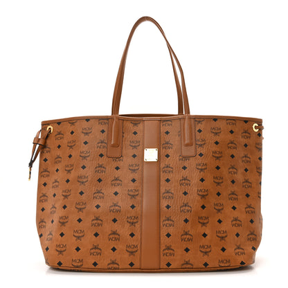 MCM Visetos Large Liz Reversible Shopper Tote Cognac 1 of 9