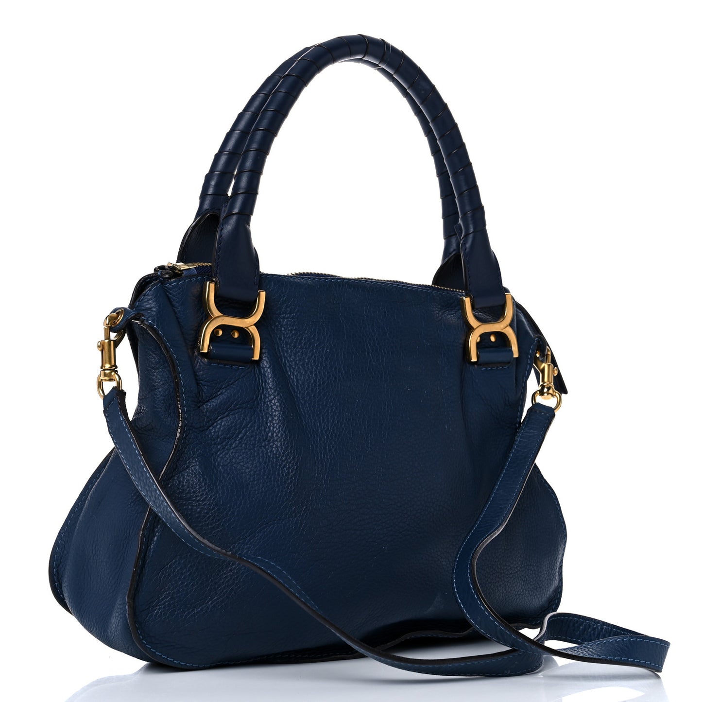 Calfskin Medium Marcie Satchel Navy
