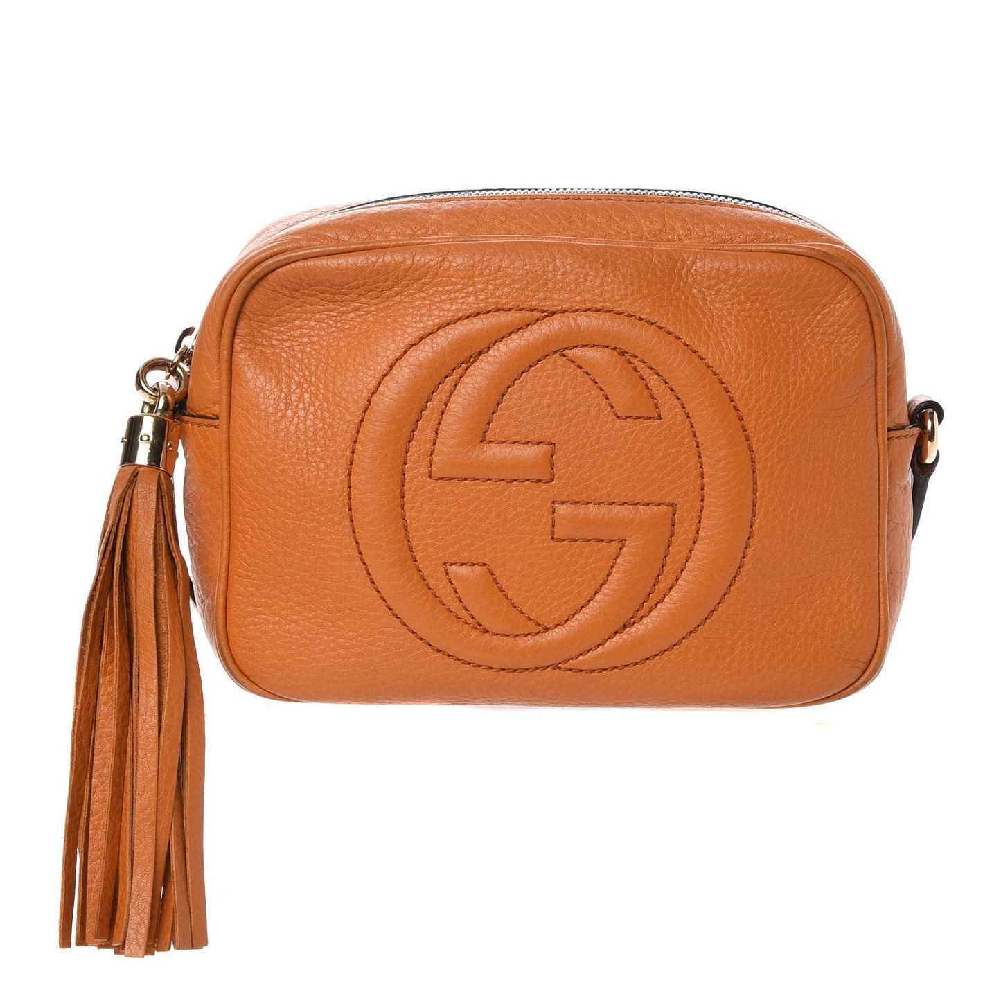 Pebbled Calfskin Small Soho Disco Bag Curcuma