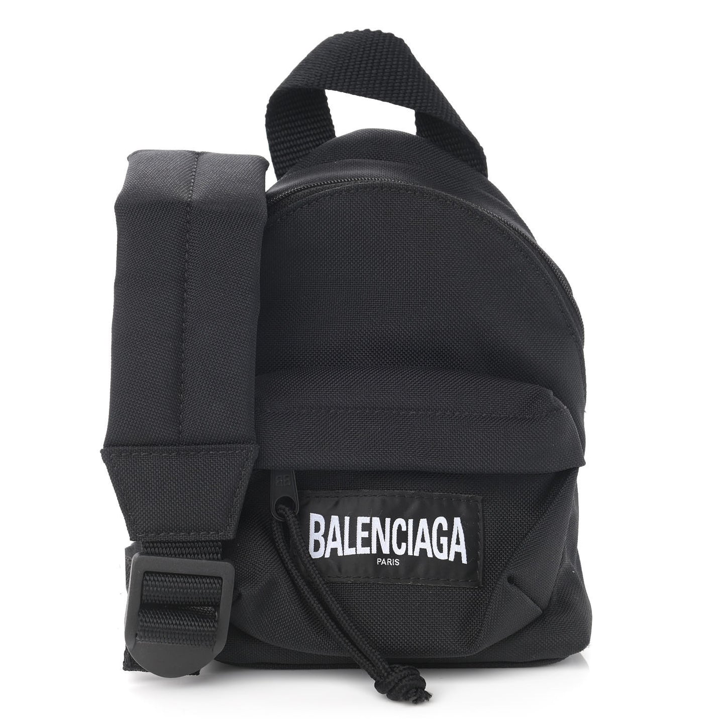 Recycled Casual Nylon Mini Oversized Backpack Black