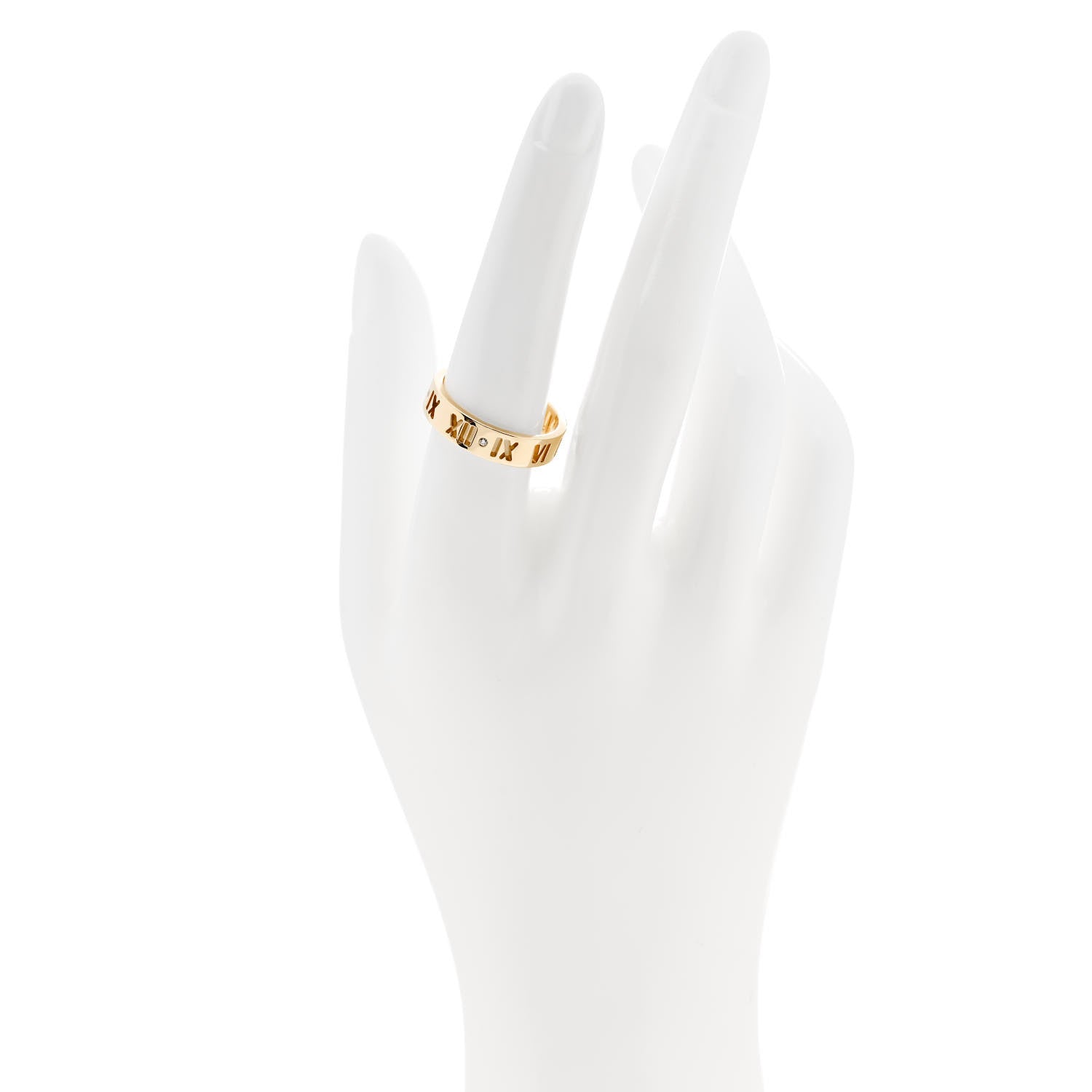 Tiffany 18K Yellow Gold Diamond Atlas Pierced Ring 56 7.75 2 of 4