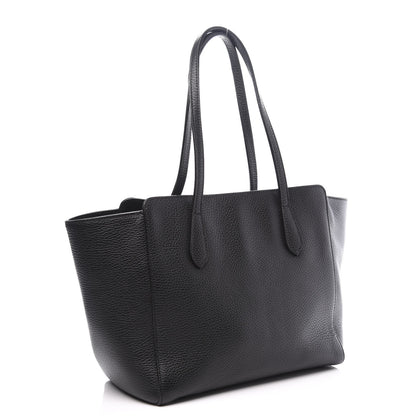 Gucci Pebbled Calfskin Small Swing Tote Black 2 of 10