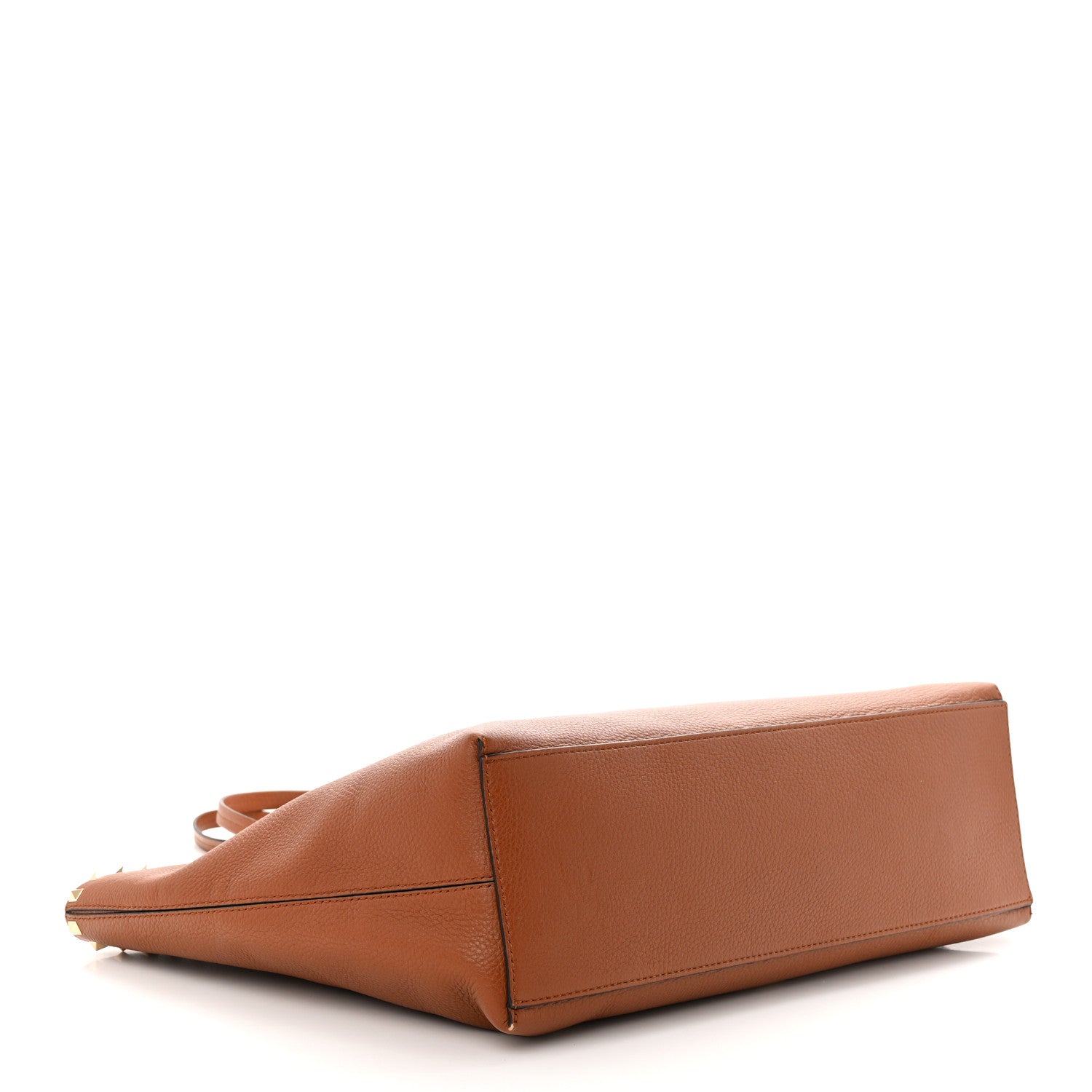 Valentino Garavani Grained Calfskin Rockstud Shoulder Tote Brown 4 of 9