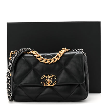 Chanel Lambskin Quilted Medium Chanel 19 Flap Black 21 of 21