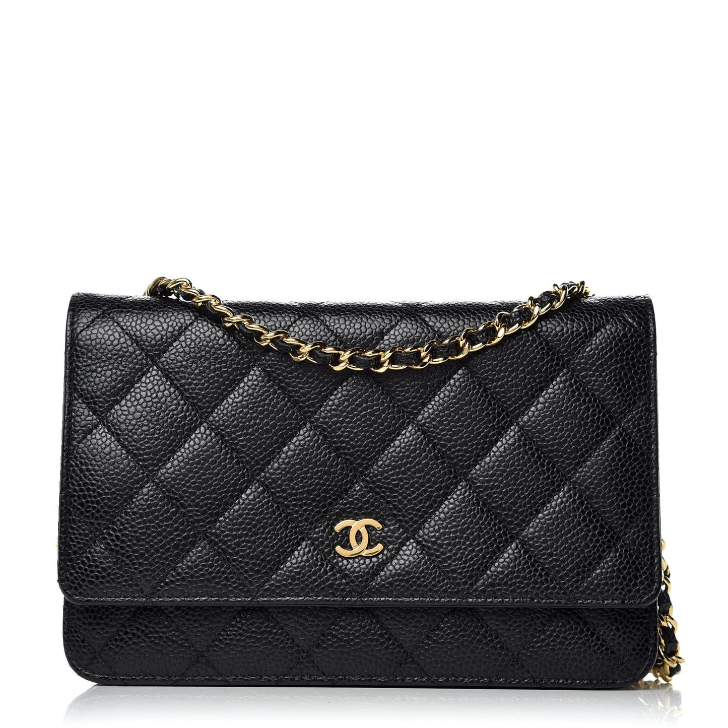 Caviar Quilted Wallet On Chain WOC Black
