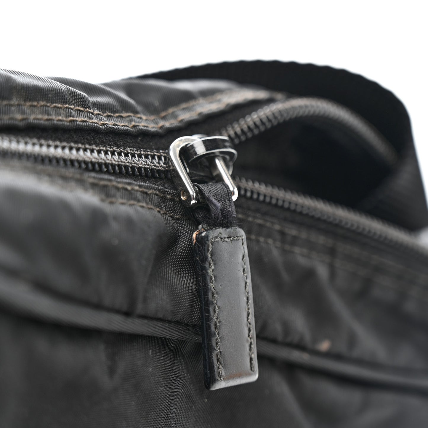 Tessuto Nylon Triangle Shoulder Bag Black
