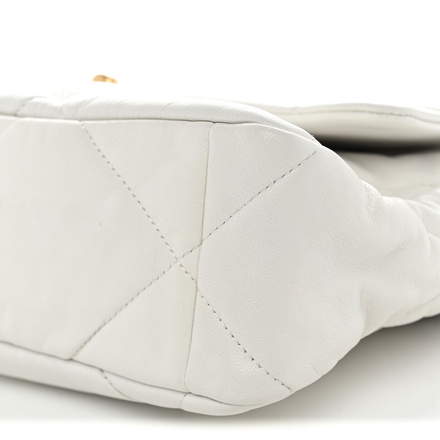 Lambskin Quilted Large Chanel 19 Flap White