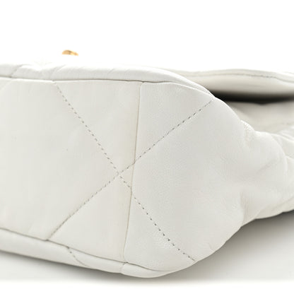 Chanel Lambskin Quilted Large Chanel 19 Flap White 10 of 10