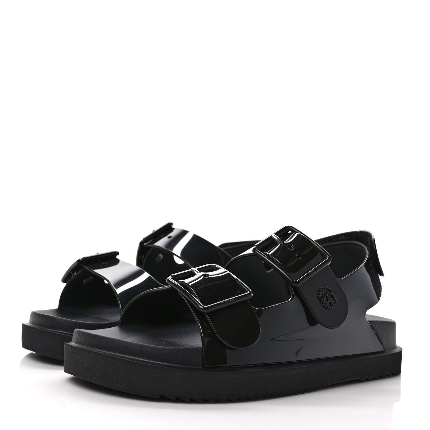 Rubber Mini Double G Womens Isla Dad Sandals 38 Black