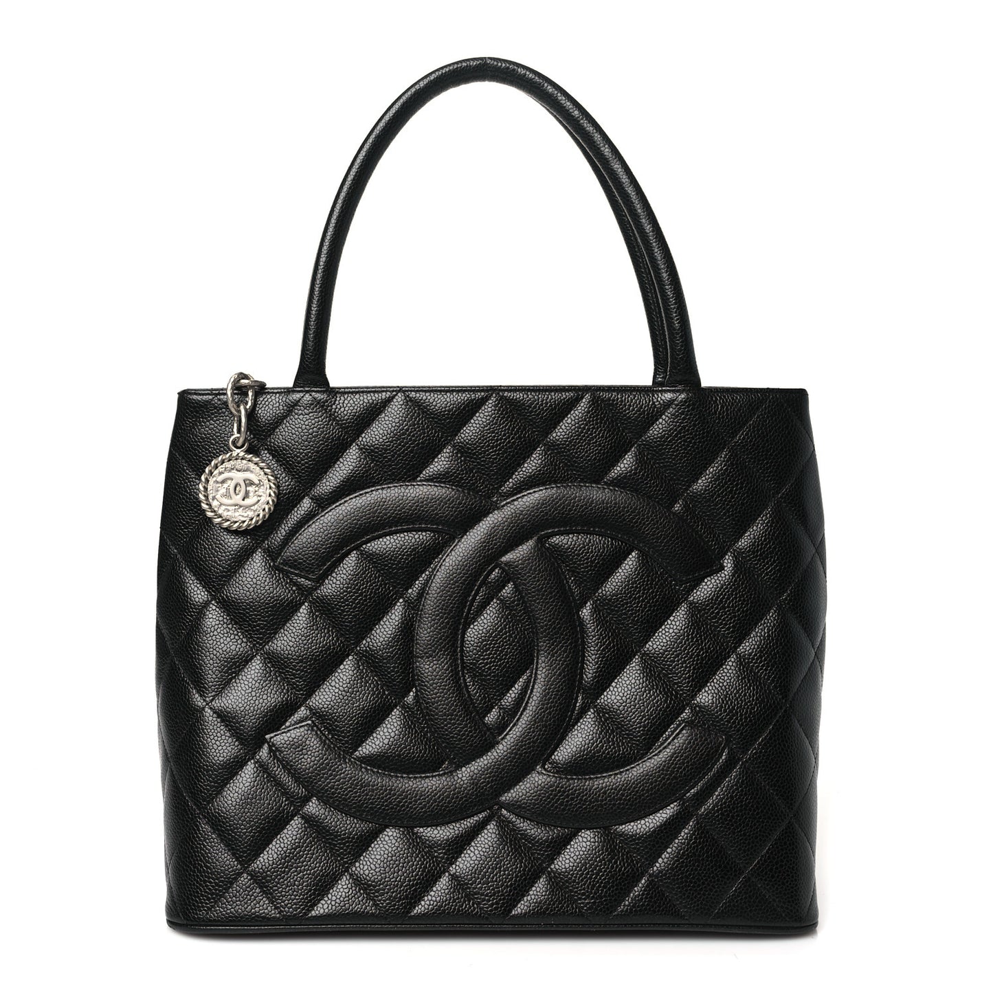 Caviar Quilted Medallion Tote Black