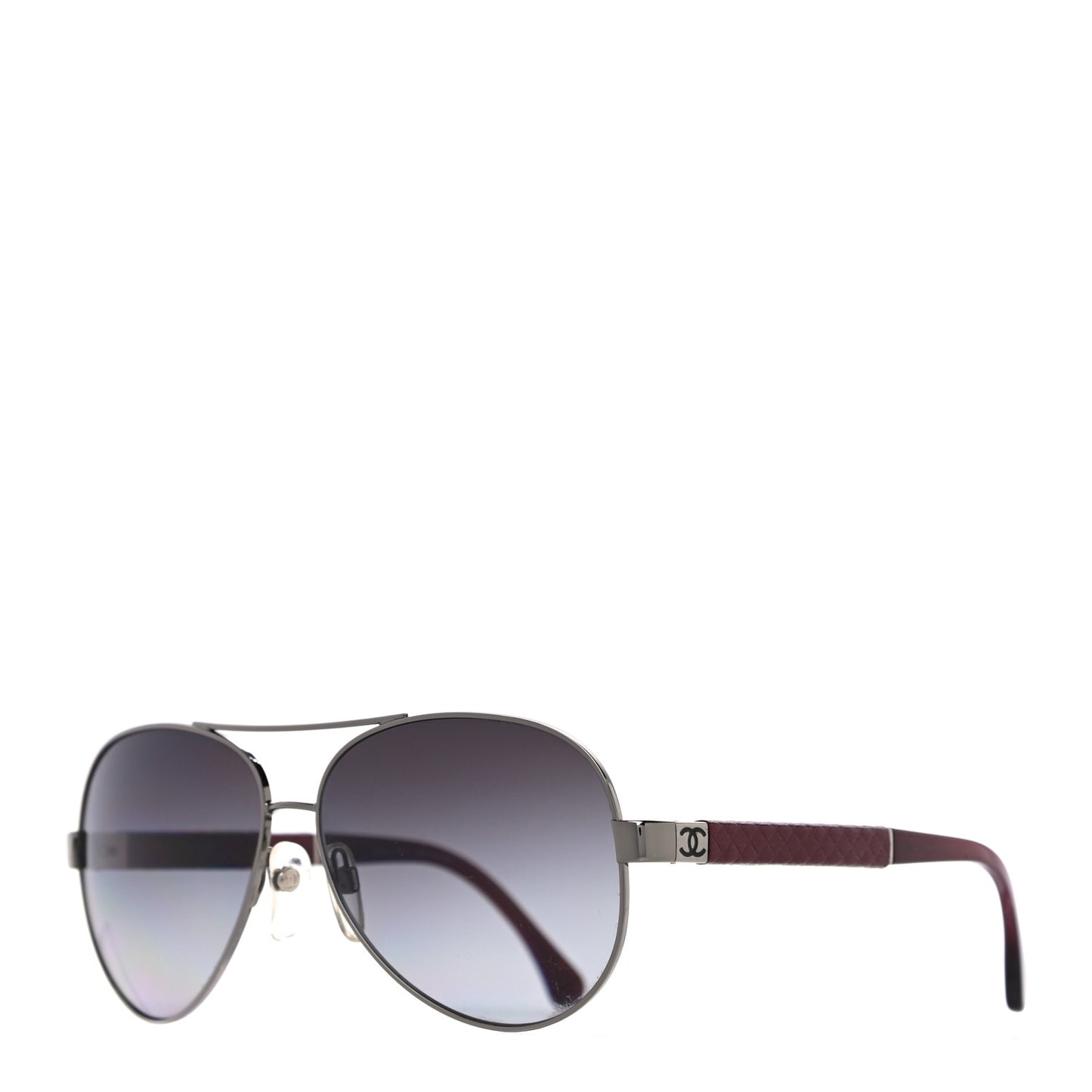 Lambskin Quilted CC Aviator Sunglasses 4195-Q Burgundy