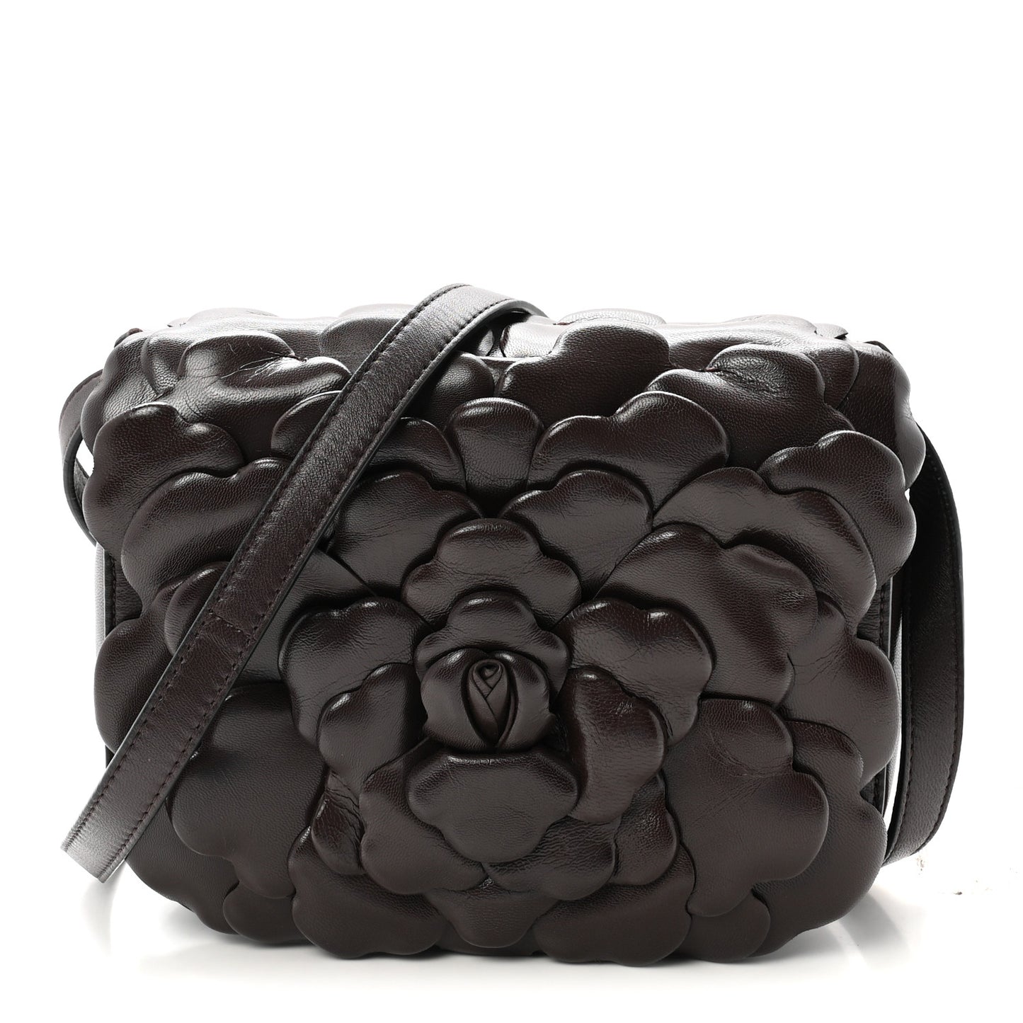 Nappa Atelier 03 Rose Edition Small Flap Crossbody Bag Dark Brown
