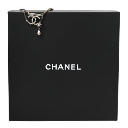 Chanel Pearl Crystal CC Star Choker Necklace Gold 5 of 5
