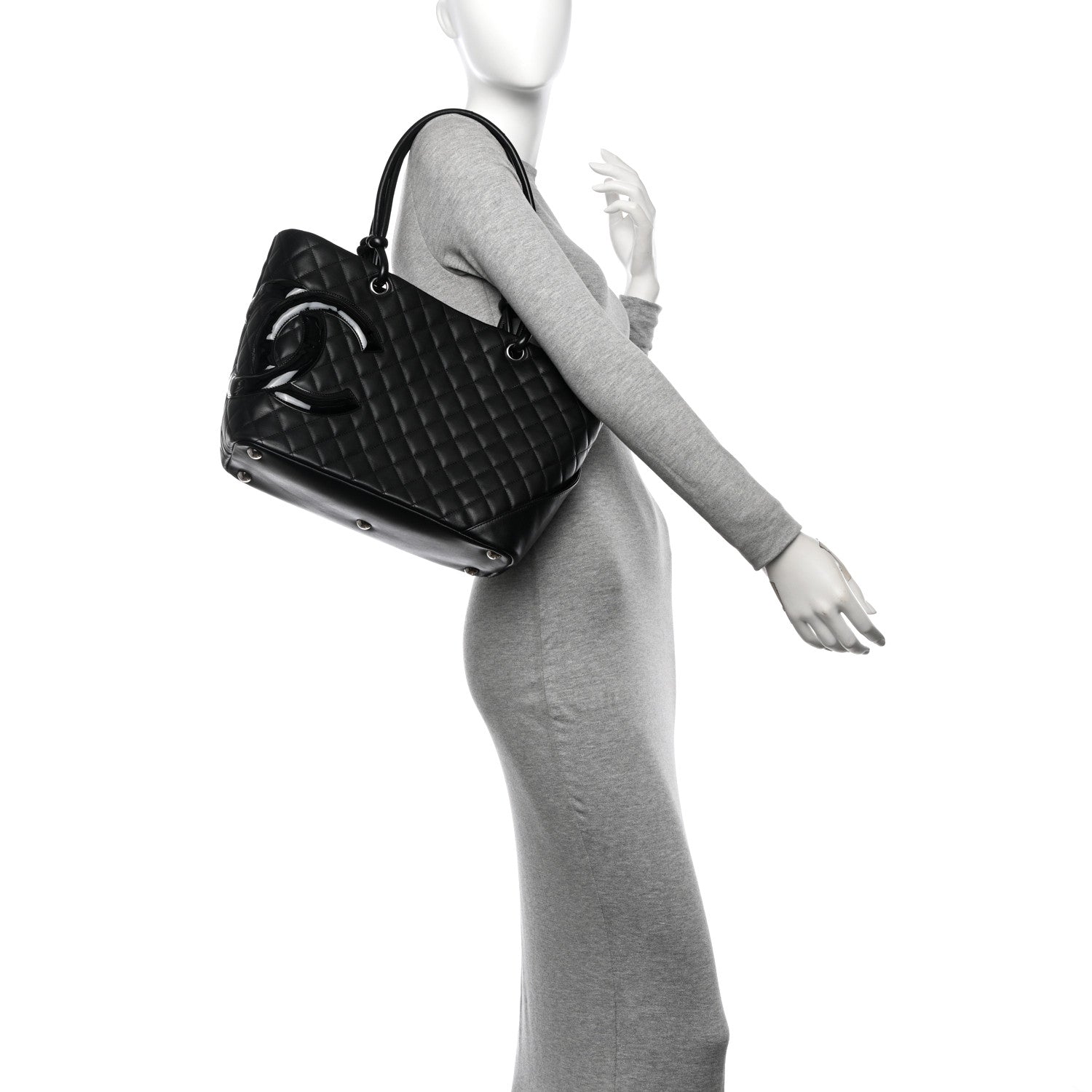 Chanel Calfskin Quilted Large Cambon Tote Black 2 of 10
