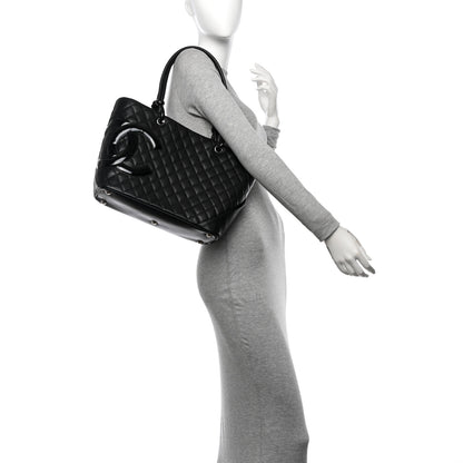 Chanel Calfskin Quilted Large Cambon Tote Black 2 of 10