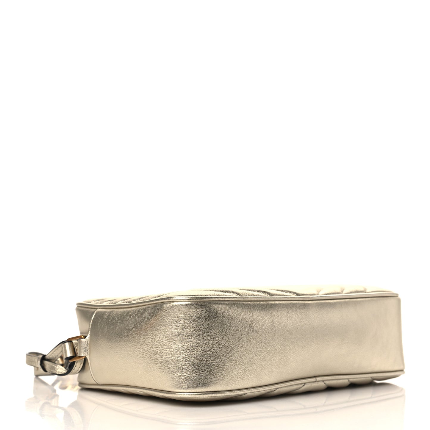 Metallic Calfskin Matelasse Monogram Lou Camera Bag Platino
