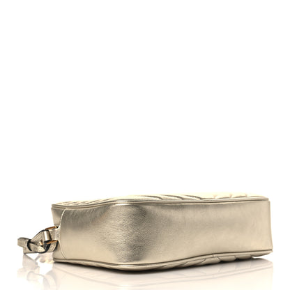 Saint Laurent Metallic Calfskin Matelasse Monogram Lou Camera Bag Platino 4 of 10