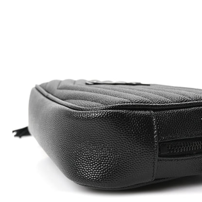 Saint Laurent Grain De Poudre Matelasse Monochrome Monogram Mini Lou Camera Bag Black 9 of 11