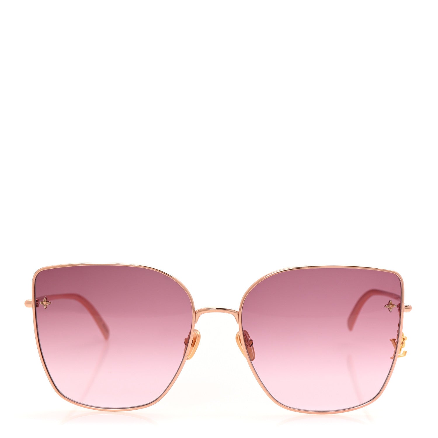 Louis Vuitton Metal LV Charm Cat Eye Sunglasses Z1721U Gold 2 of 8