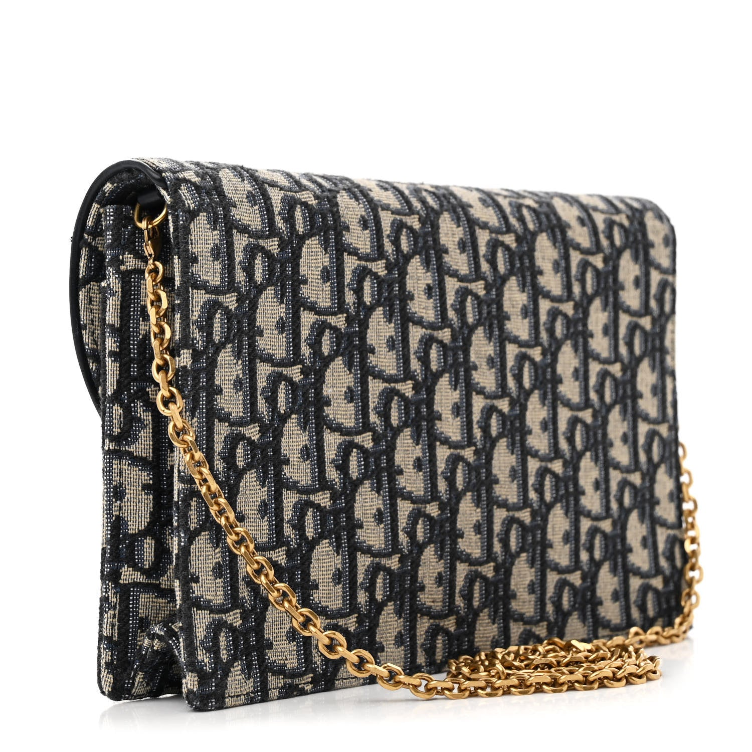 Christian Dior Oblique Saddle Chain Pouch Blue 3 of 13