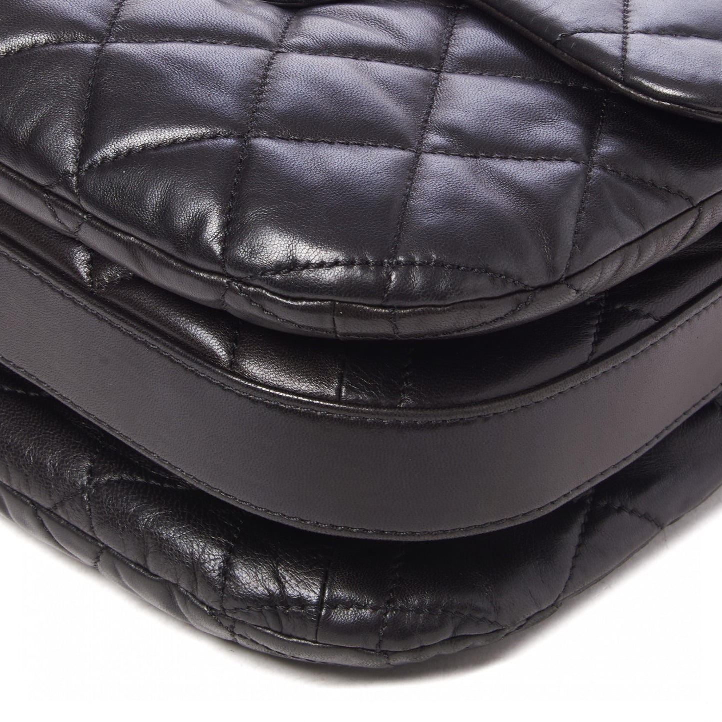 Lambskin Quilted Chanel 3 Large Flap Black