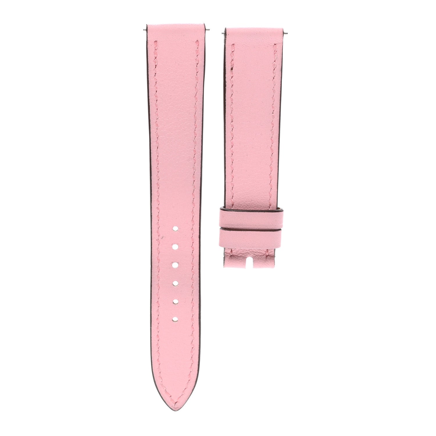 HERMES Chevre Mysore Heure H Hour Watch MM Strap in the color Rose Sakura by FASHIONPHILE