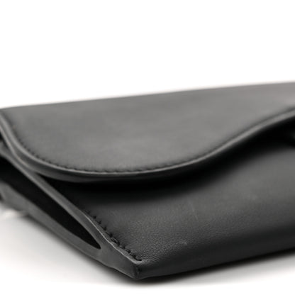 Christian Dior Ultra Matte Calfskin Saddle Chain Wallet Pouch Black 10 of 11
