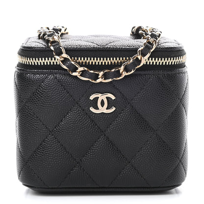 Chanel Caviar Quilted Mini Vanity Case With Chain Black 1 of 10