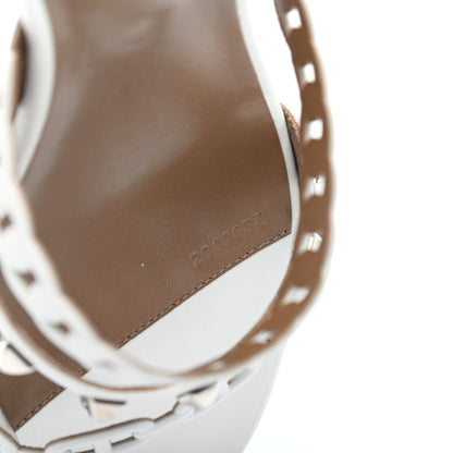 Hermes Nappa Studded Ajaccio Sandals 38 White 8 of 8