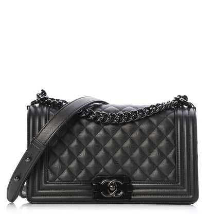 Chanel Caviar Quilted Medium Boy Flap So Black 1 of 9