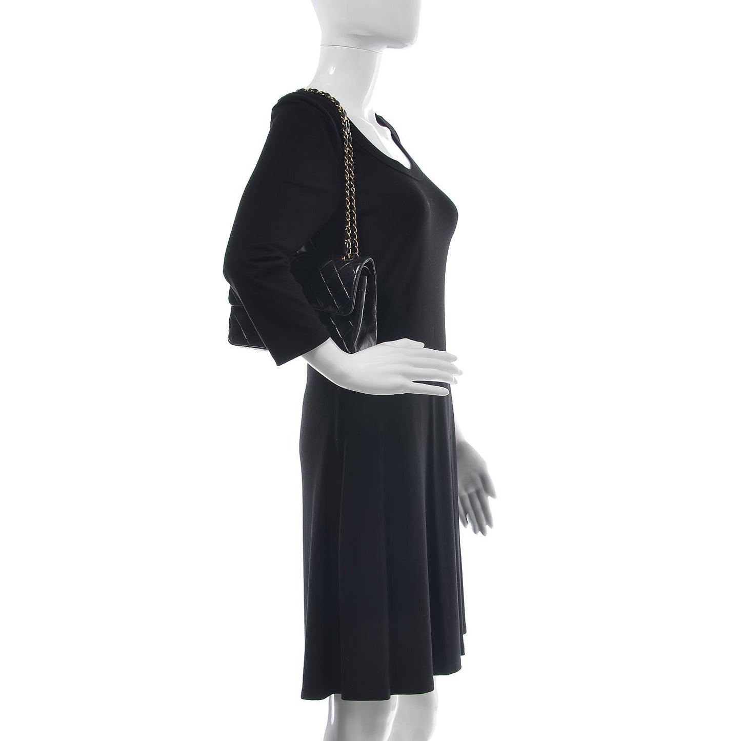 Lambskin Quilted Small Double Flap Black