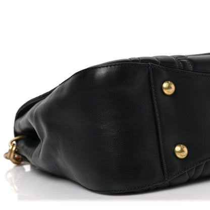 Salvatore Ferragamo Calfskin Quilted Gancini Top Handle Flap Bag Black 7 of 8