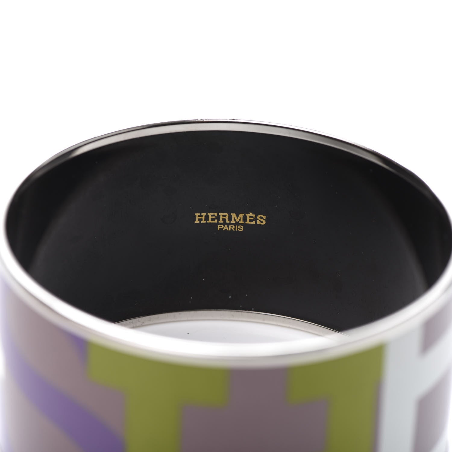 Hermes Enamel Printed Capitales Extra Wide Bracelet 65 4 of 5