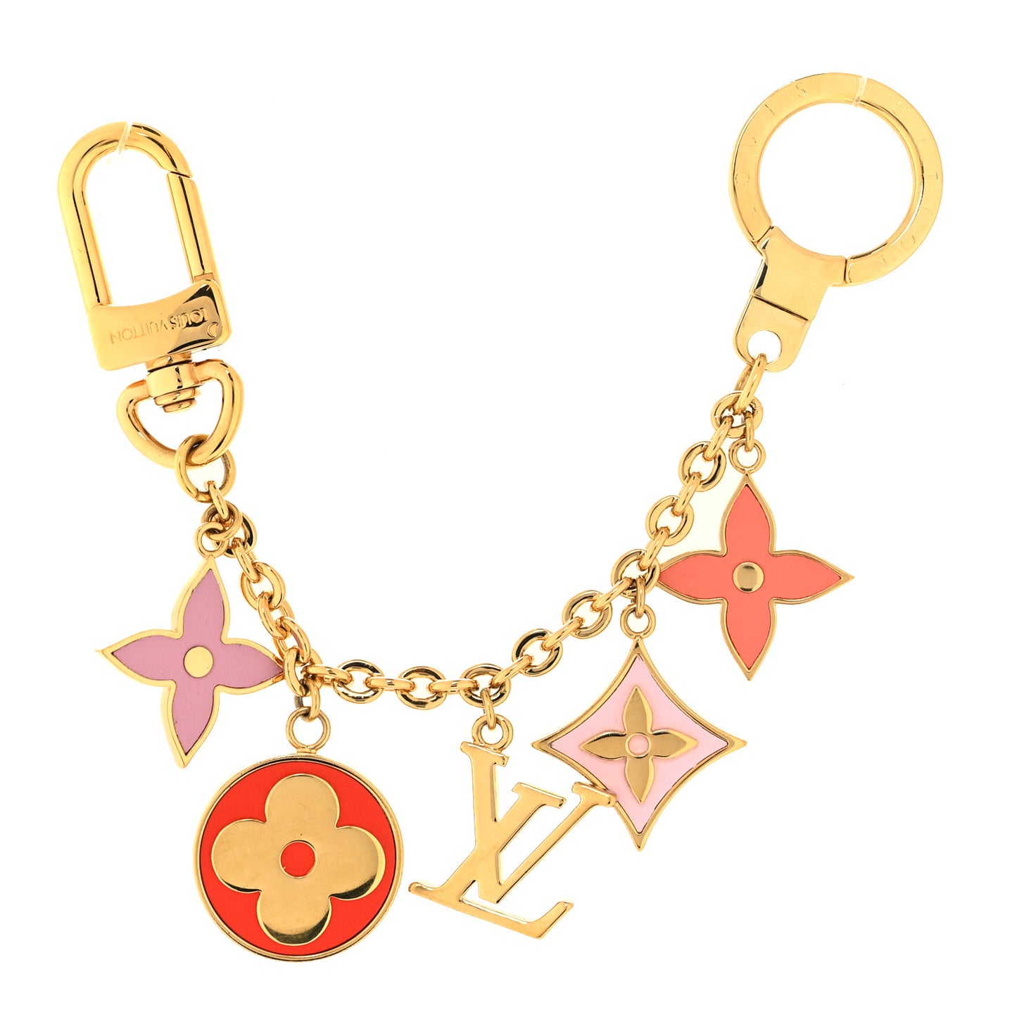 LV Lively Key Chain Bag Charm Pink Blue