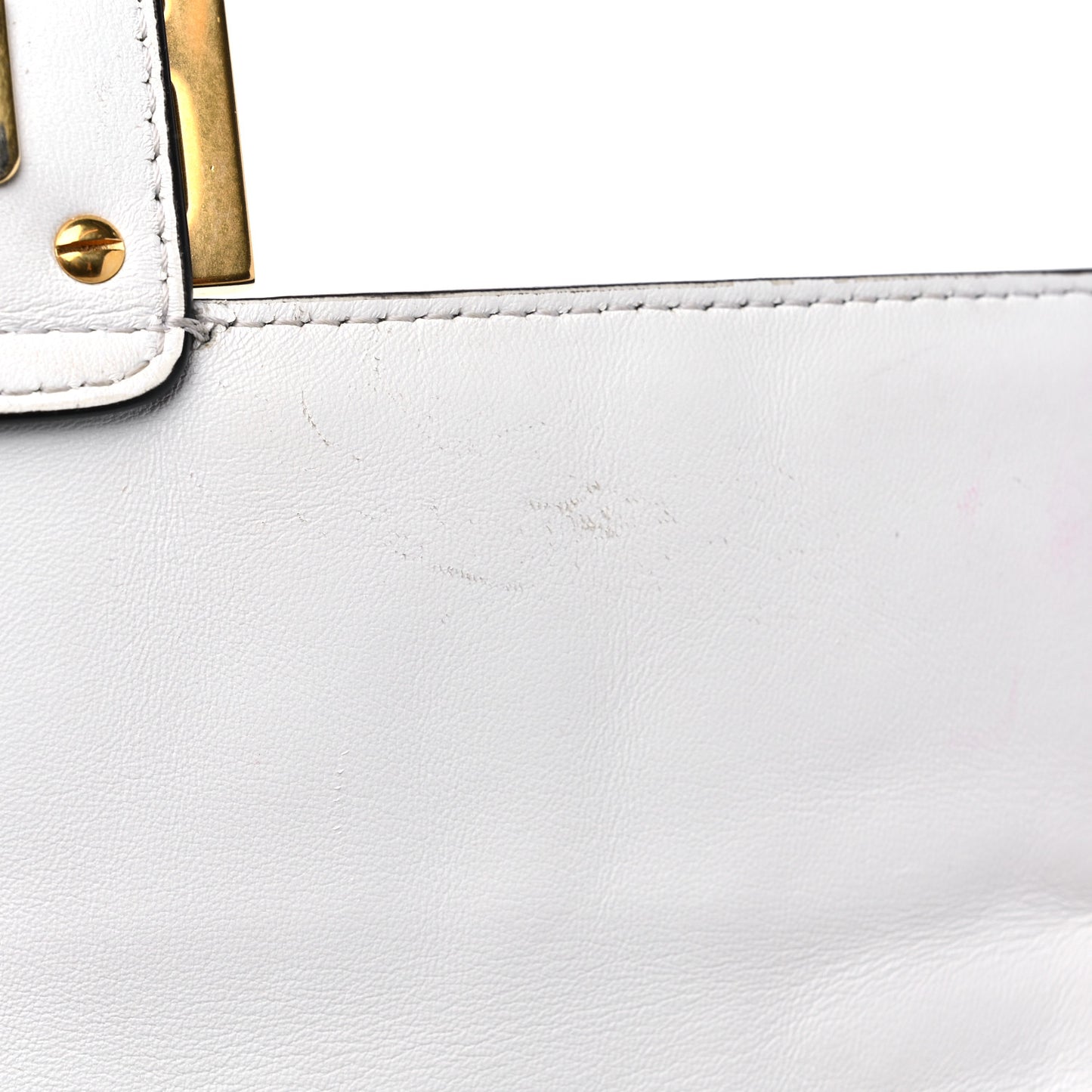 Nappa FF 1974 Embossed Baguette White