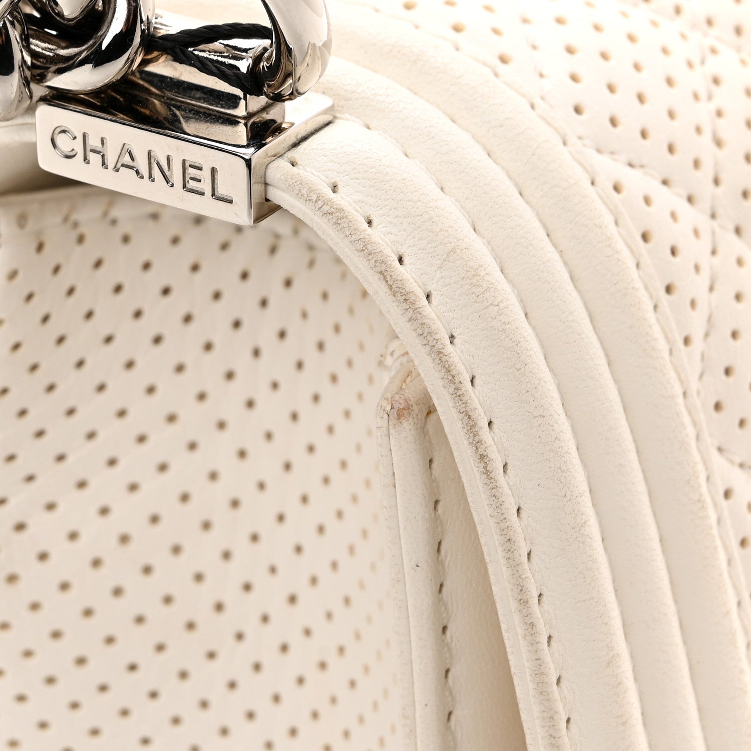 Chanel Lambskin Perforated Medium Boy Flap White 15 of 20